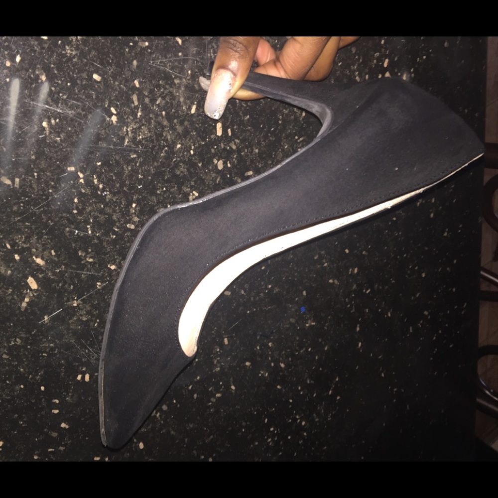 Faux Suede Pointed Toe Stiletto Heels